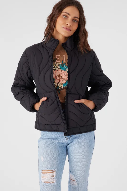 EDEN NYLON WAVE QUILTED ZIP JACKET