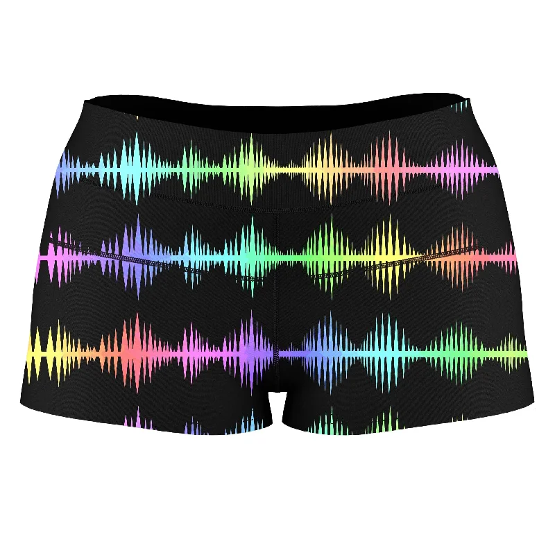 Equalizer Sound Waves High-Waisted Women's Shorts