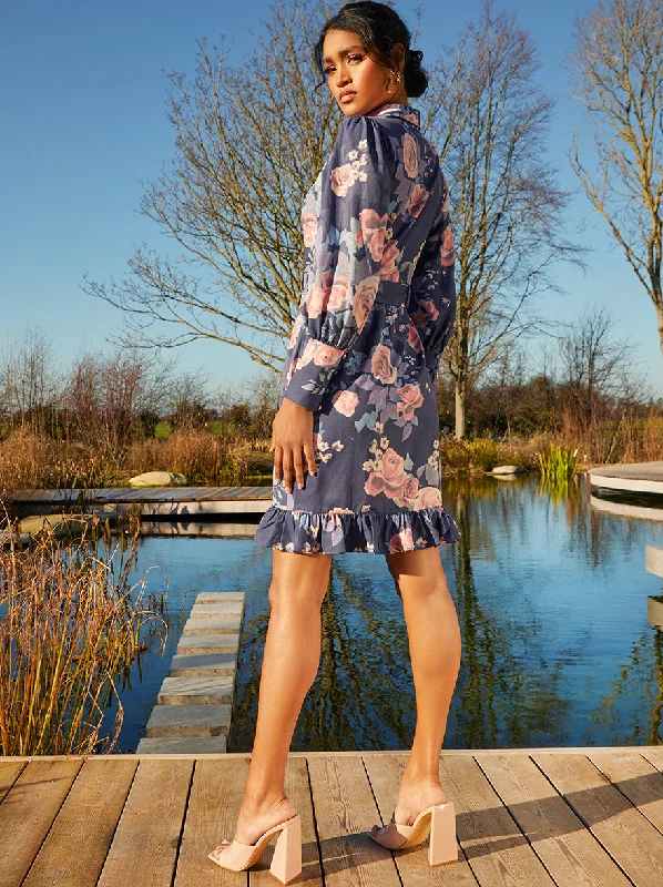 floral-printed-shirt-dress-in-navy