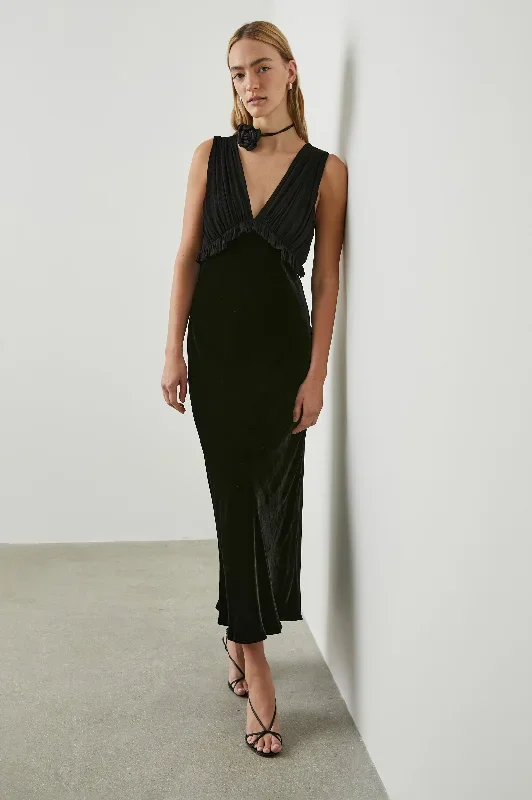 GILDA DRESS - BLACK VELVET