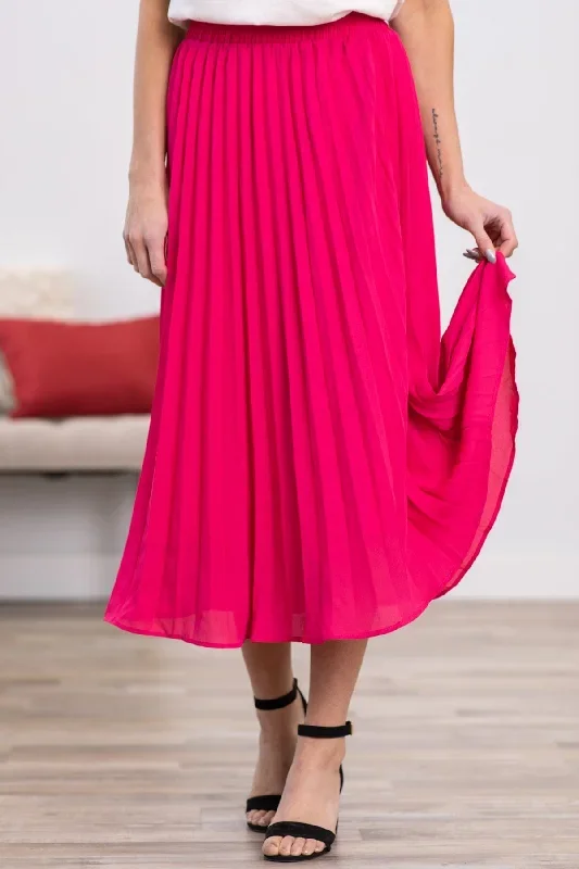 hot-pink-accordian-pleat-midi-skirt