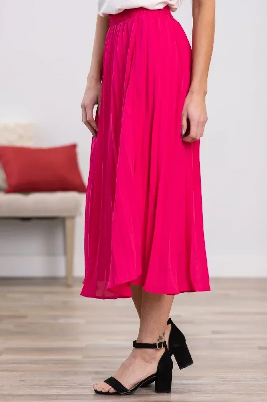 hot-pink-accordian-pleat-midi-skirt