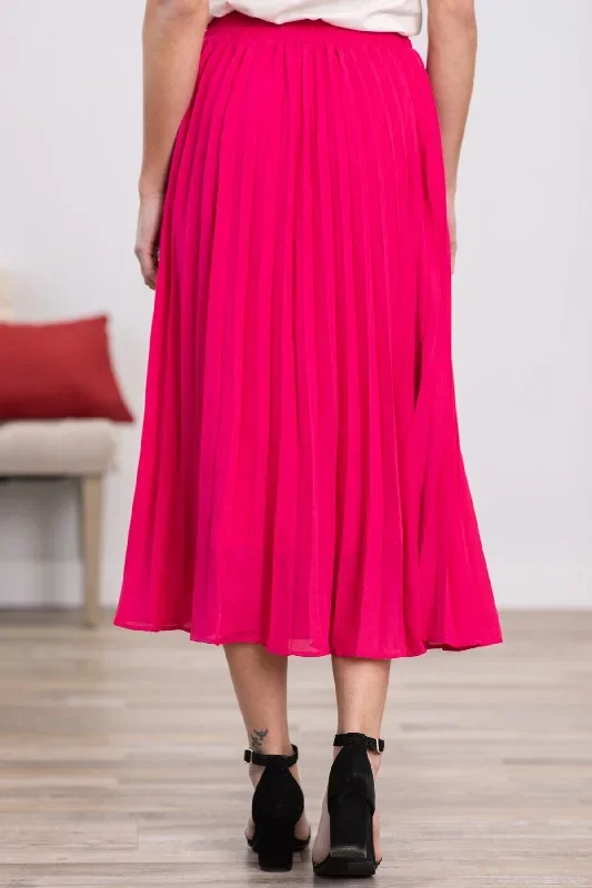 hot-pink-accordian-pleat-midi-skirt