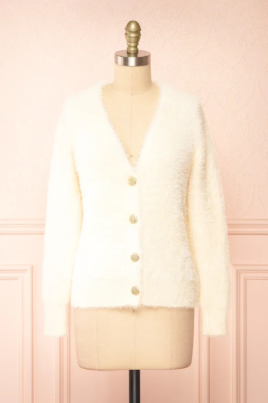 Leni Ivory | Fuzzy Cardigan