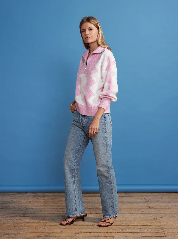 lorna-pink-zigzag-half-zip-sweater