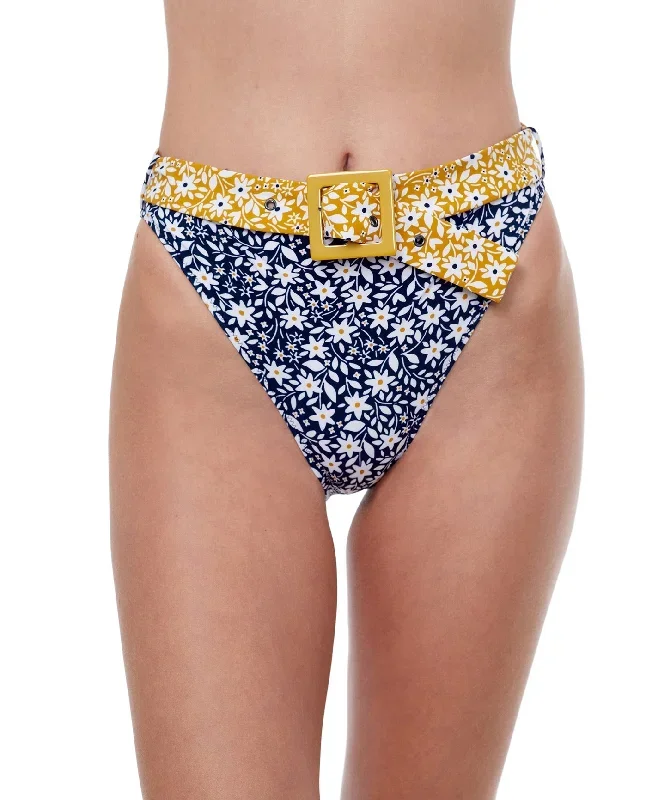 Luma Shimmering Daisies High Leg Sexy Bikini Bottom