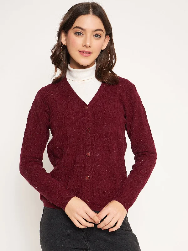 Madame Wine V-Neck Cardigan