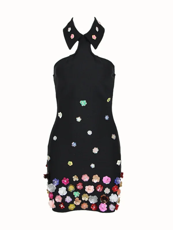 makari-flower-collar-bandage-dress