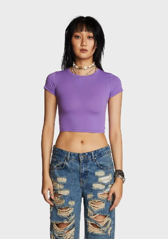 Lavender Stepping Off Crop Top