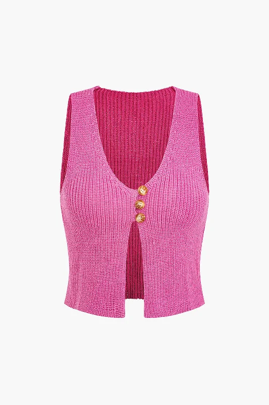 V-neck Knit Vest