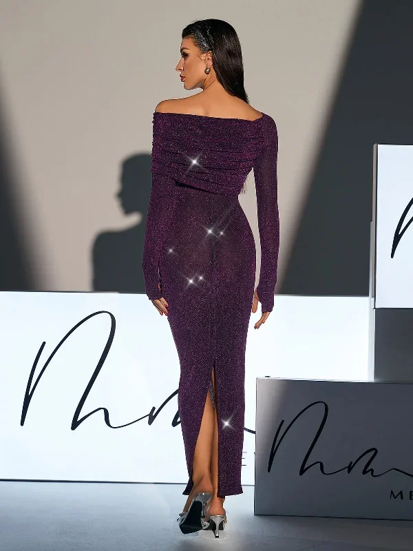 novak-off-shoulder-glitter-knitted-dress