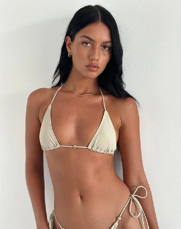 Pami Bikini Top in Nude with Single Bead