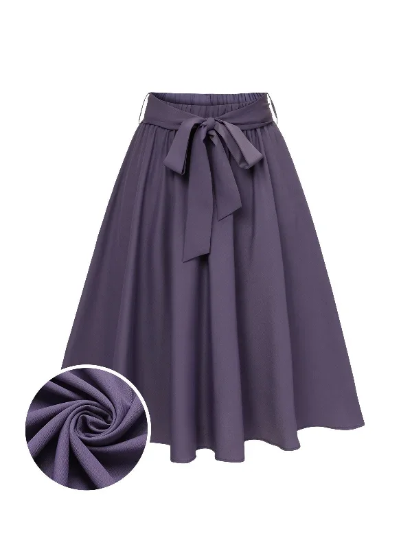 [Pre-Sale] Purple 1940s Solid Skirt with Belt