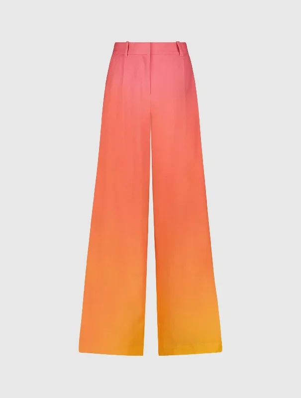 Ombre Crepe Wide Leg Trouser Pant