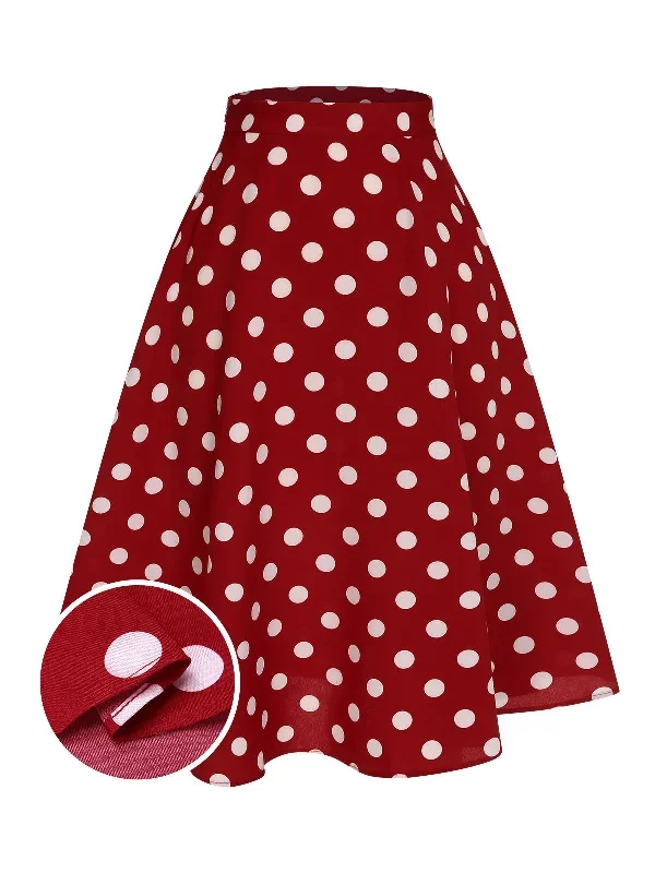 [Pre-Sale] Red 1950s Polka Dot Swing Skirt