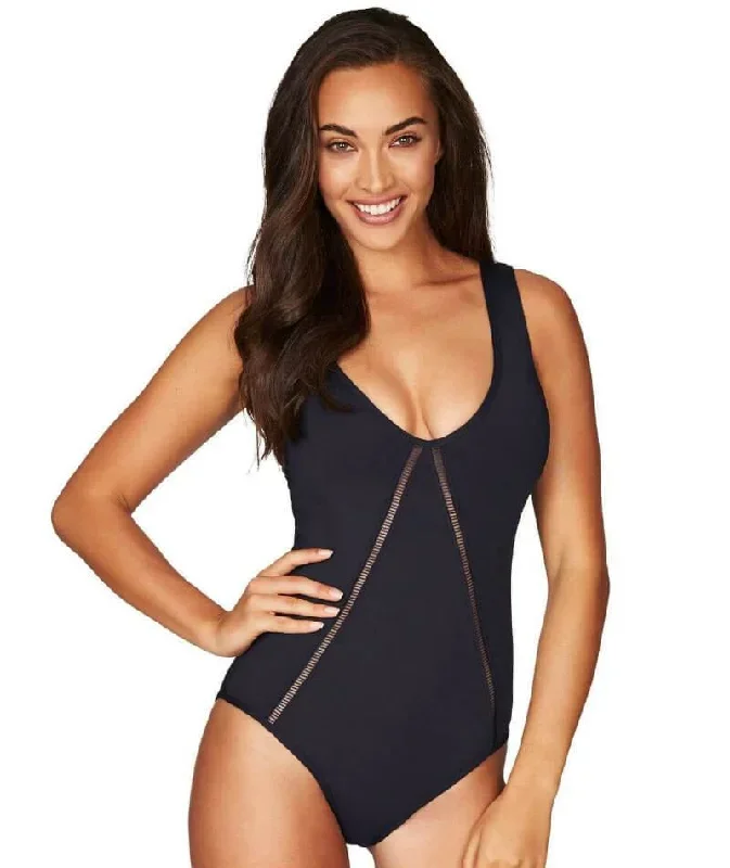 Sea Level Essentials V Style B-DD Cup Maillot One Piece Swimsuit - Night Sky Navy