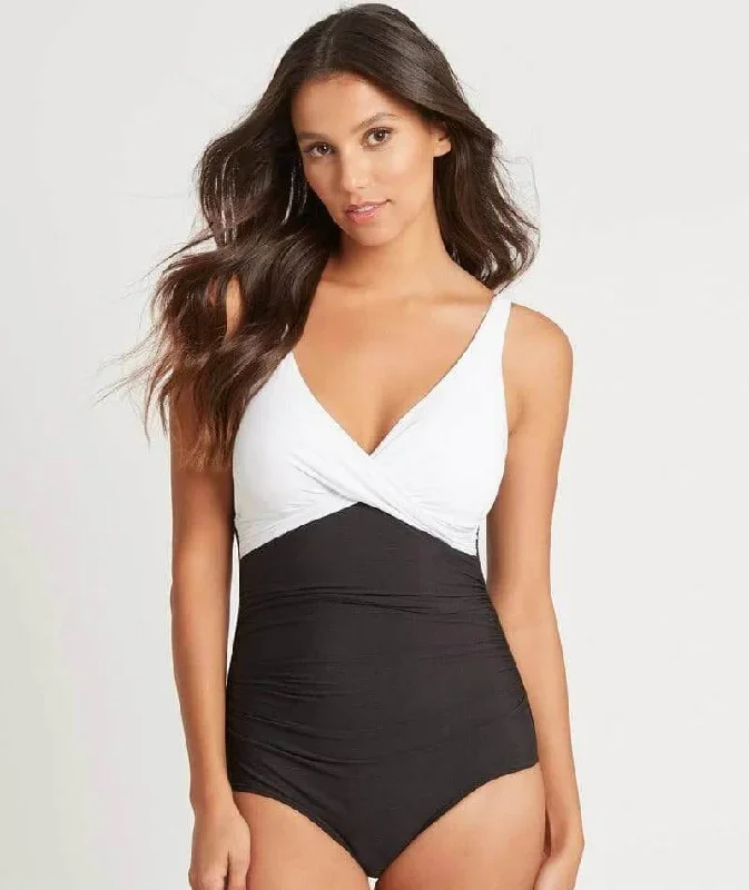 Sea Level Valentina Cross Front B-DD Cup One Piece Swimsuit - Black