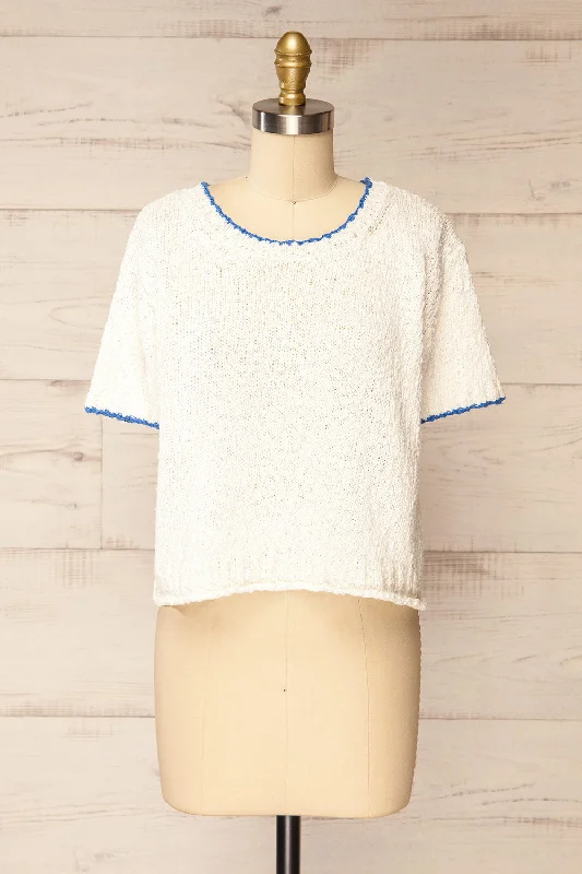 Stanhope | White Chunky Knit T-Shirt