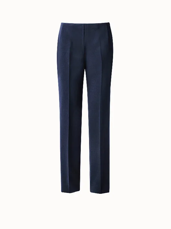 Straight Leg Pants in Wool Double-Face