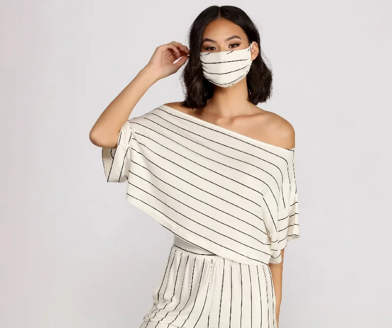 Sweet Stripes Dolman Sleeve Crop Top