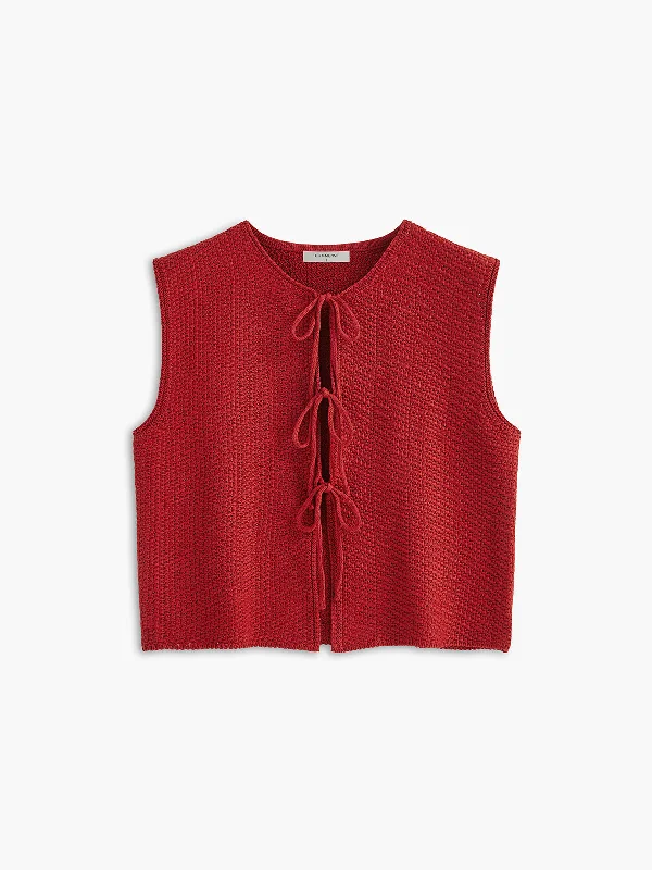 Tie Front Sweater Vest