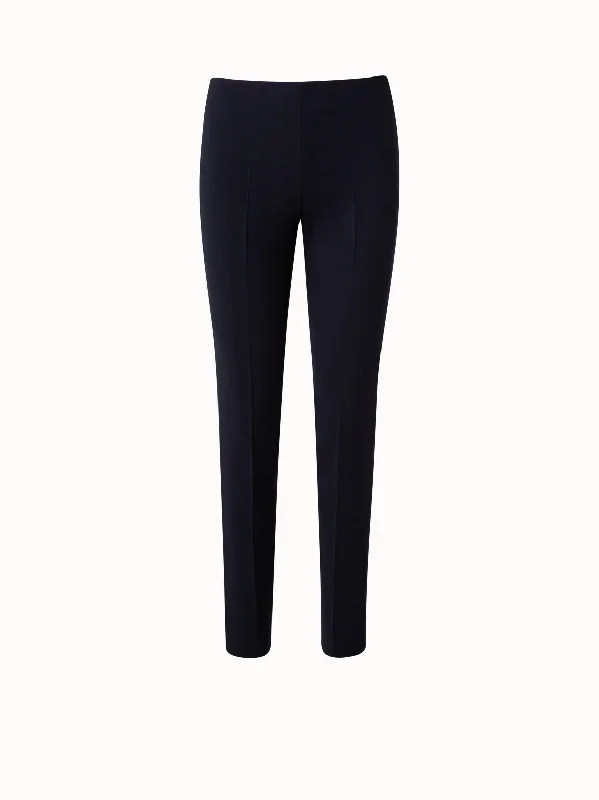 Wool Double-Face Pants with Slim Leg